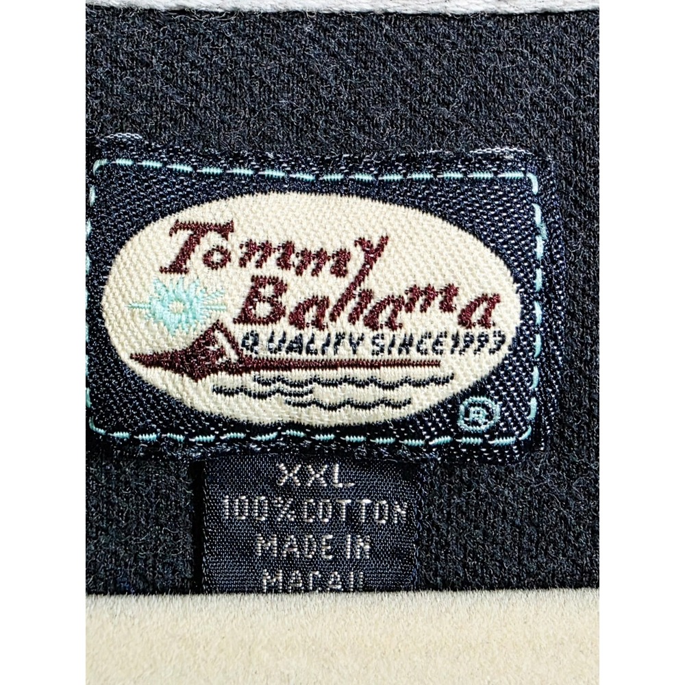 Tommy‎ Bahama Mens XXL Tropical Vintage Y2K Short Sleeve Polo Shirt Black Green - Picture 11 of 11